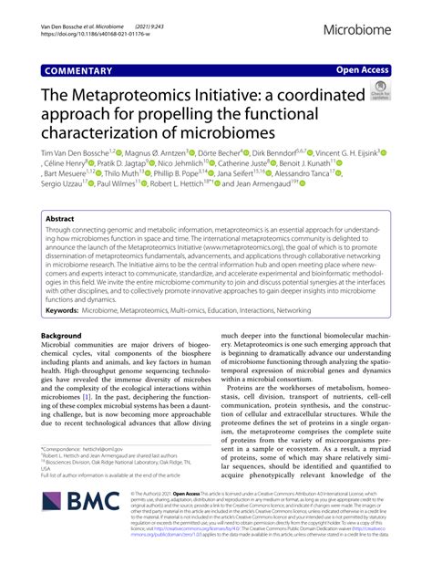 The Metaproteomics Initiative: a coordinated approach for